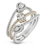 Fashion Ring in 18k Gold with Diamonds - Simon G. Jewelry