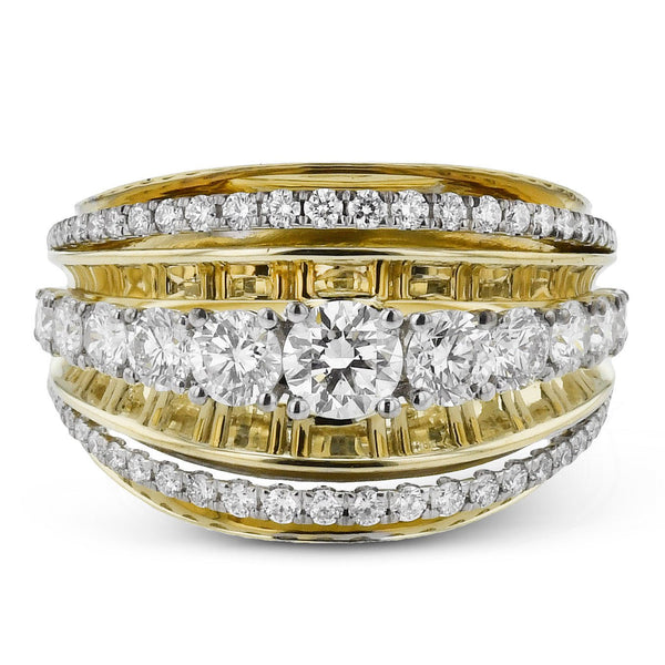 Fashion Ring In 18k Gold With Diamonds - Simon G. Jewelry