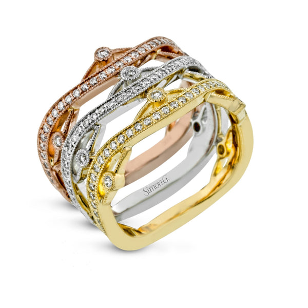 Fashion Ring In 18k Gold With Diamonds - Simon G. Jewelry