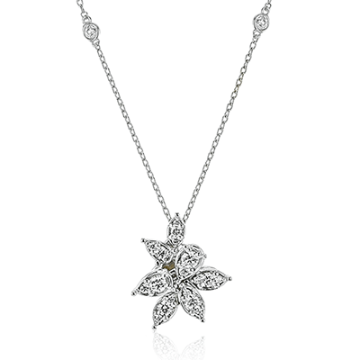 Fiore Pendant Necklace in 18k Gold with Diamonds - Simon G. Jewelry