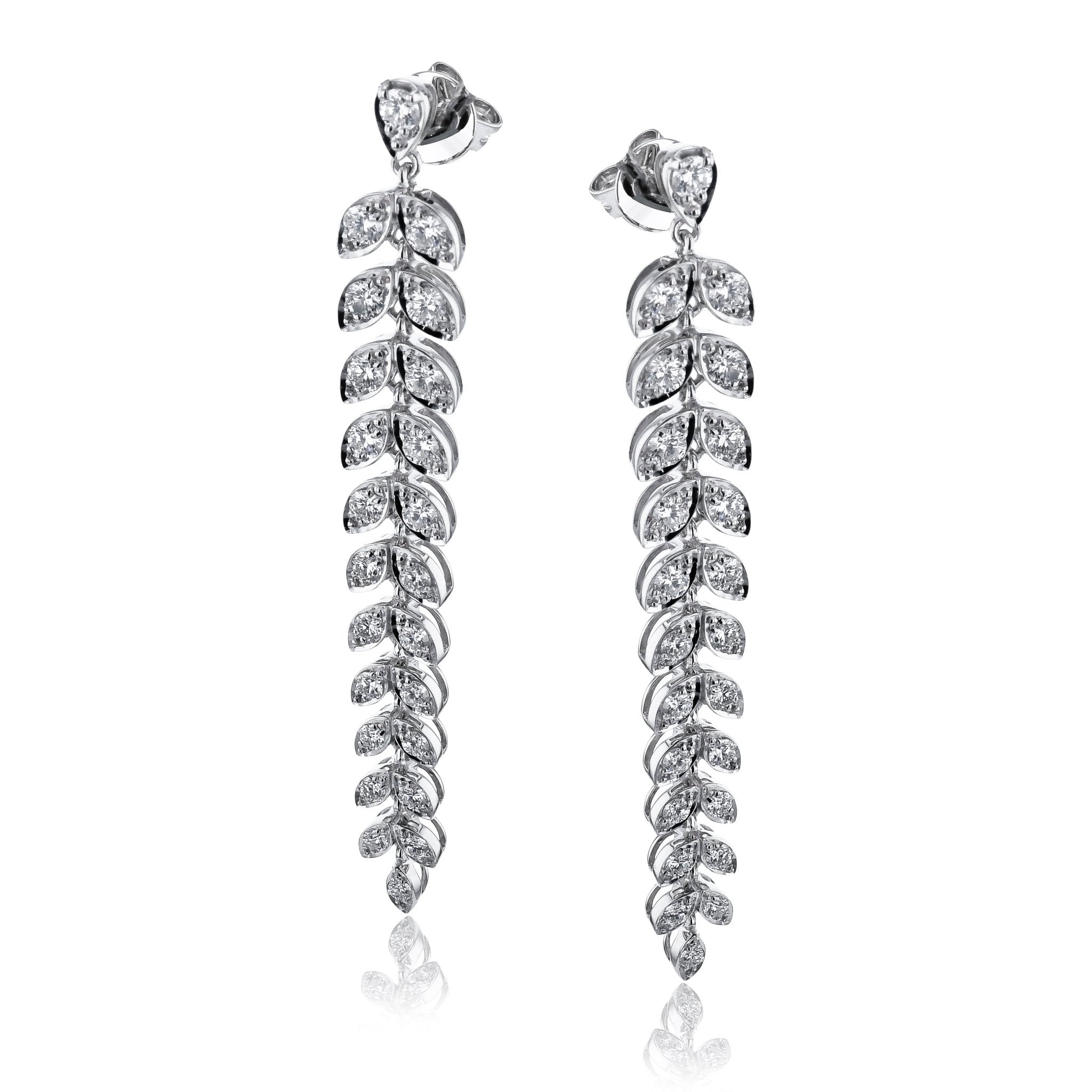 Floral Earrings in 18k Gold with Diamonds - Simon G. Jewelry