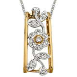 Floral Pendant in 18k Gold with Diamonds - Simon G. Jewelry