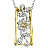 Floral Pendant in 18k Gold with Diamonds - Simon G. Jewelry