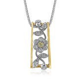 Floral Pendant in 18k Gold with Diamonds - Simon G. Jewelry