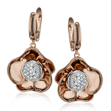 Flower Earring in 18k Gold with Diamonds - Simon G. Jewelry