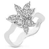 Flower Fashion Ring in 18k Gold with Diamonds - Simon G. Jewelry