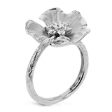 Flower Fashion Ring In 18k Gold With Diamonds - Simon G. Jewelry