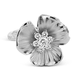 Flower Fashion Ring In 18k Gold With Diamonds - Simon G. Jewelry