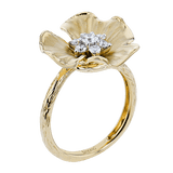 Flower Fashion Ring In 18k Gold With Diamonds - Simon G. Jewelry