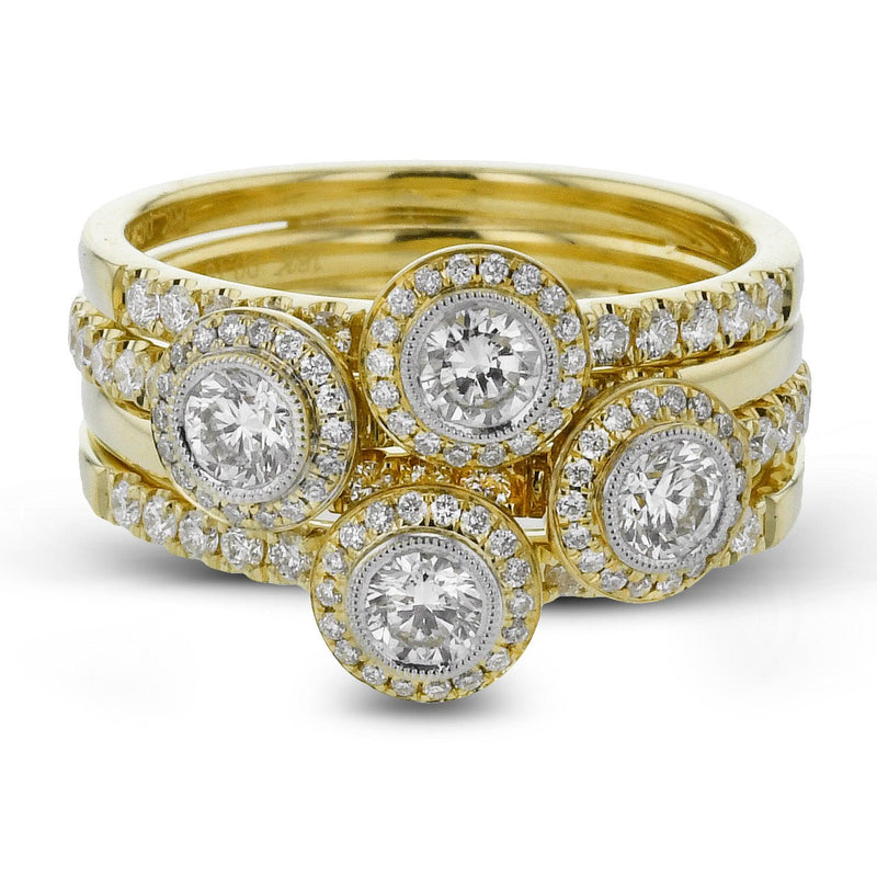 Four - Stone Halo Fashion Ring In 18k Gold With Diamonds - Simon G. Jewelry