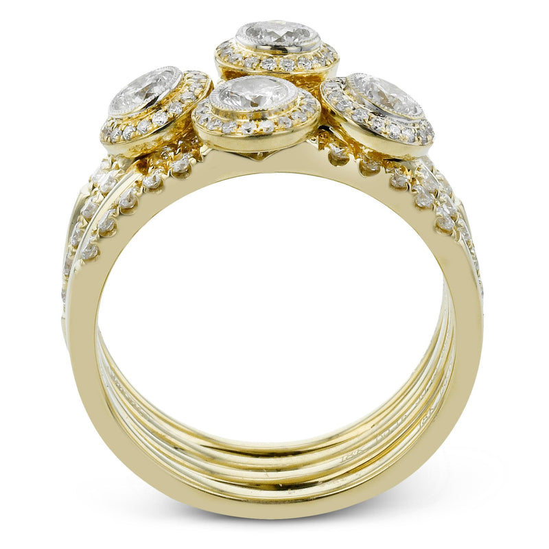 Four - Stone Halo Fashion Ring In 18k Gold With Diamonds - Simon G. Jewelry