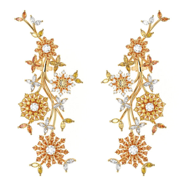 Garden Drop Earrings in 18k Gold with Diamonds & Sapphires - Simon G. Jewelry