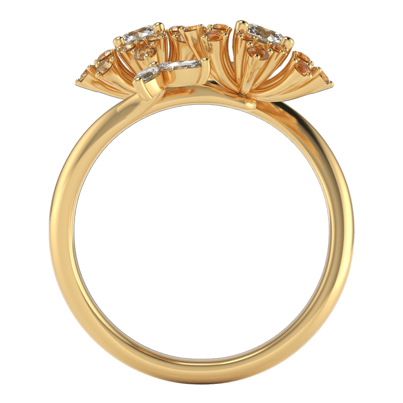 Garden Fashion Ring in 18k Gold with Diamonds & Sapphires - Simon G. Jewelry