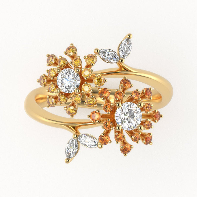 Garden Fashion Ring in 18k Gold with Diamonds & Sapphires - Simon G. Jewelry