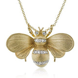 Gemstone Bee Pendant Necklace in 18k Gold with Diamonds - Simon G. Jewelry