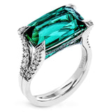 Green Tourmaline Fashion Ring in 18k Gold with Diamonds - Simon G. Jewelry