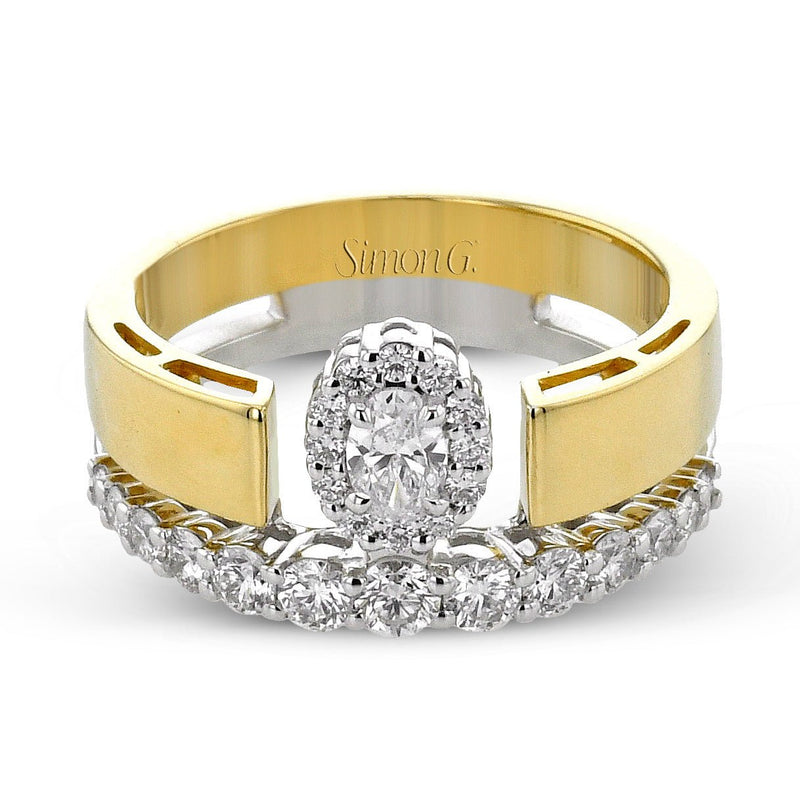 Halo Fashion Ring In 18k Gold With Diamonds - Simon G. Jewelry