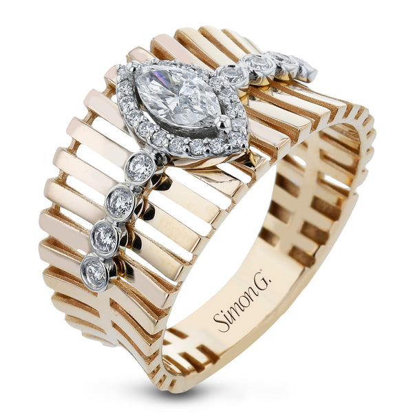 Halo Fashion Ring In 18k Gold With Diamonds - Simon G. Jewelry