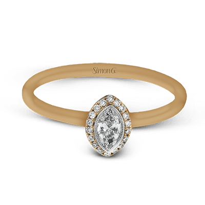 Halo Ring in 18k Gold with Diamonds - Simon G. Jewelry