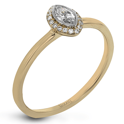 Halo Ring in 18k Gold with Diamonds - Simon G. Jewelry