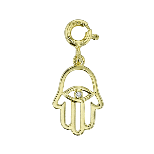 Hamsa Charm in 14k Gold with Diamond - Simon G. Jewelry
