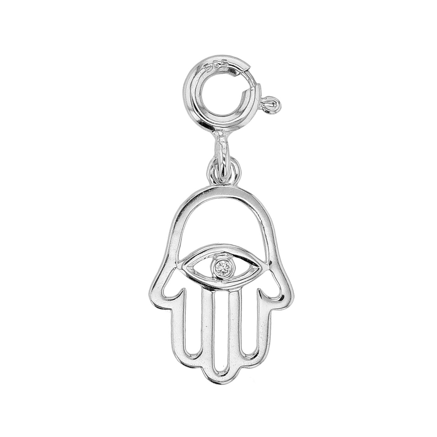 Hamsa Charm in 14k Gold with Diamond - Simon G. Jewelry