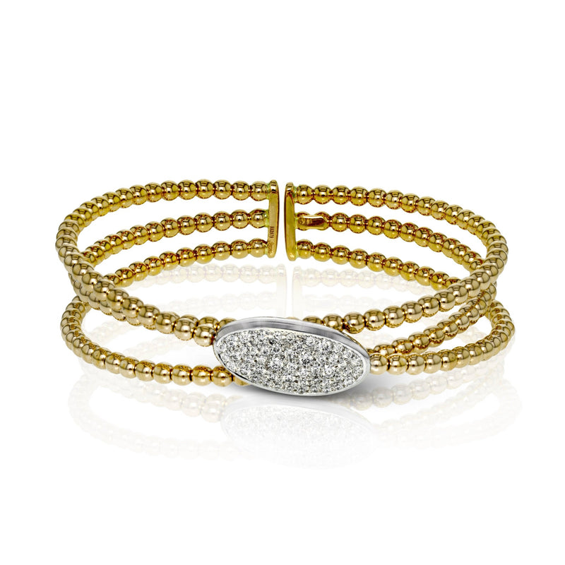 Harmonie Bangle in 18k Gold with Diamonds - Simon G. Jewelry