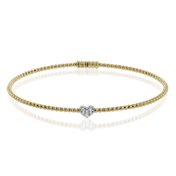 Heart Bangle in 18k Gold with Diamonds - Simon G. Jewelry