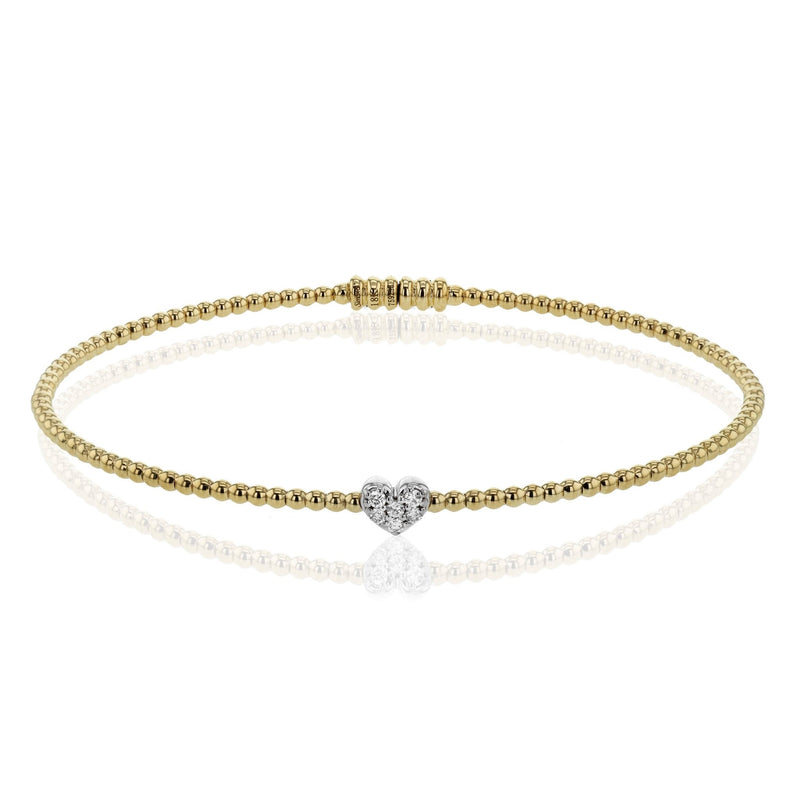 Heart Bangle in 18k Gold with Diamonds - Simon G. Jewelry