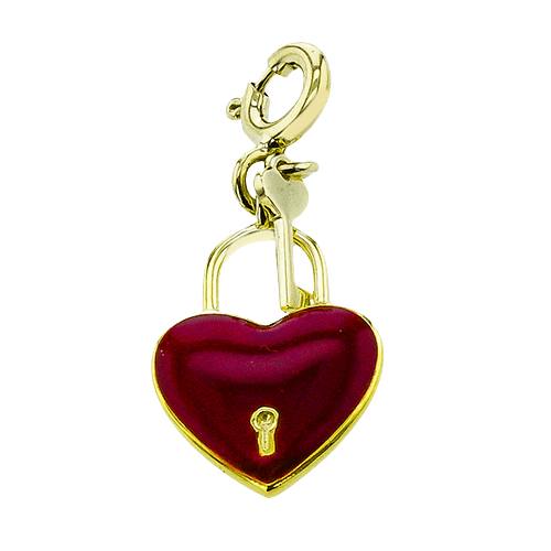 Heart Lock Charm in 14k Gold - Simon G. Jewelry
