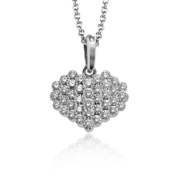 14k 18k white gold heart necklace, 18k gold necklace, gold pendant necklace, gold pendant necklace for retailer women , white gold pendant,