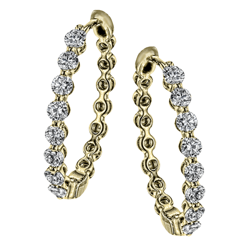 Hoop Earring in 18k Gold with Diamonds - Simon G. Jewelry
