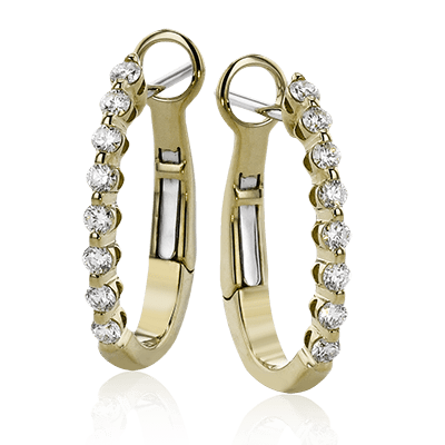 Hoop Earring in 18k Gold with Diamonds - Simon G. Jewelry