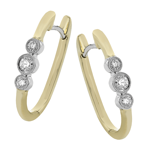 Hoop Earring in 18k Gold with Diamonds - Simon G. Jewelry