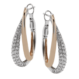 Hoop Earring in 18k Gold with Diamonds - Simon G. Jewelry