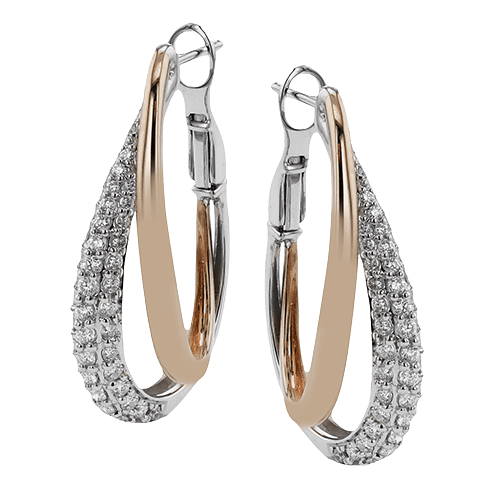 Hoop Earring in 18k Gold with Diamonds - Simon G. Jewelry