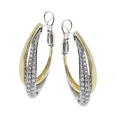 Hoop Earring in 18k Gold with Diamonds - Simon G. Jewelry