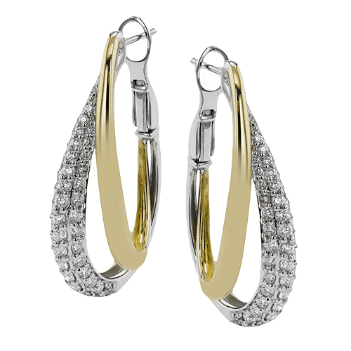 Hoop Earring in 18k Gold with Diamonds - Simon G. Jewelry