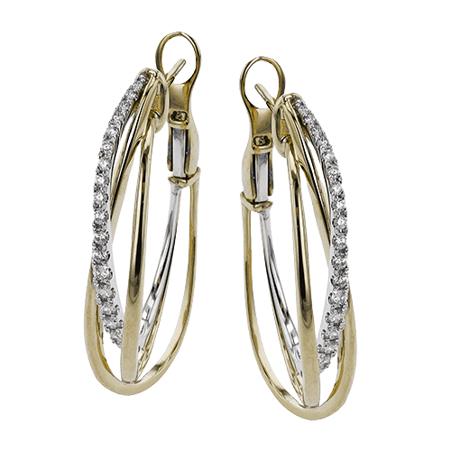 Hoop Earring in 18k Gold with Diamonds - Simon G. Jewelry