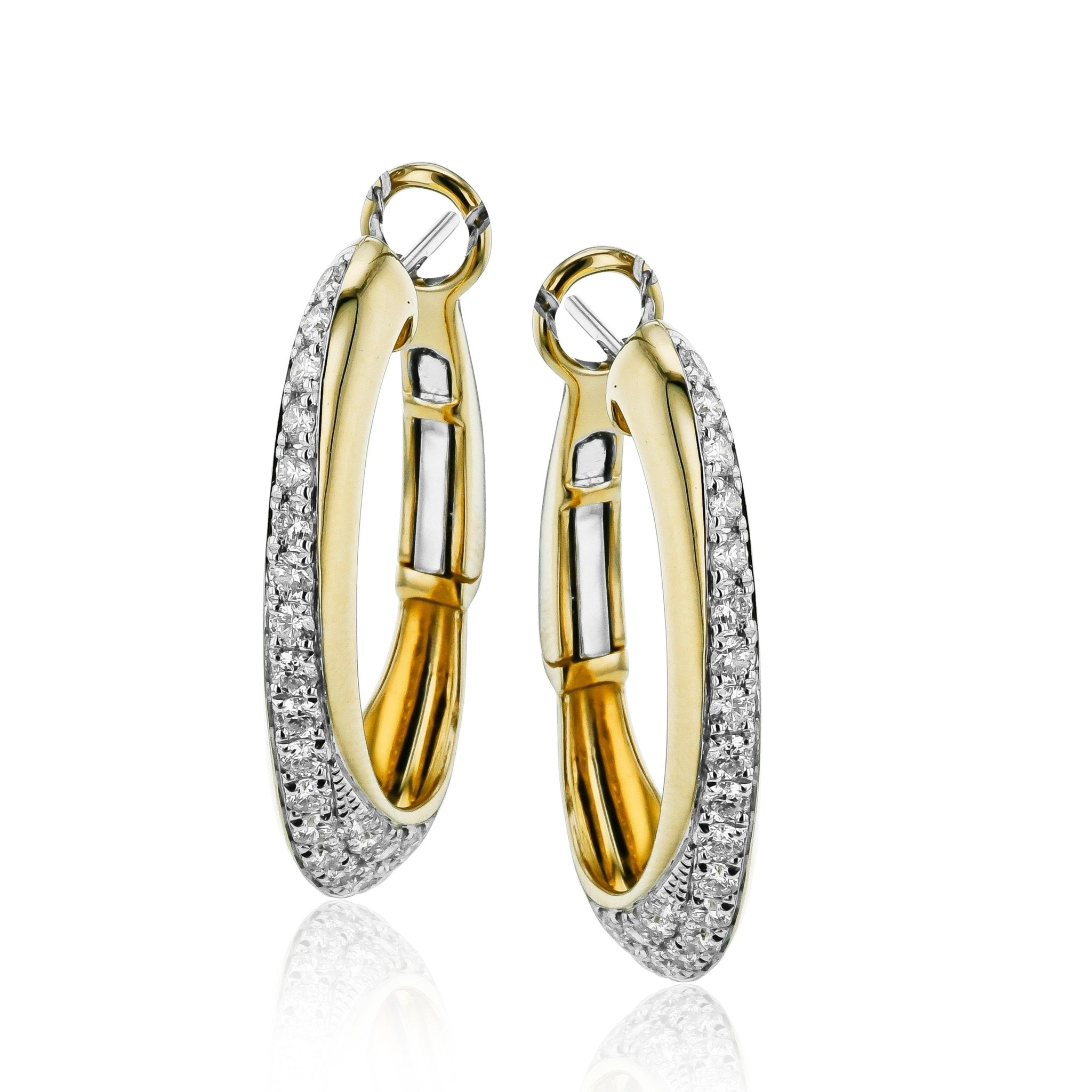 Hoop Earring in 18k Gold with Diamonds - Simon G. Jewelry