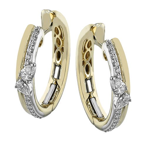 Hoop Earring in 18k Gold with Diamonds - Simon G. Jewelry