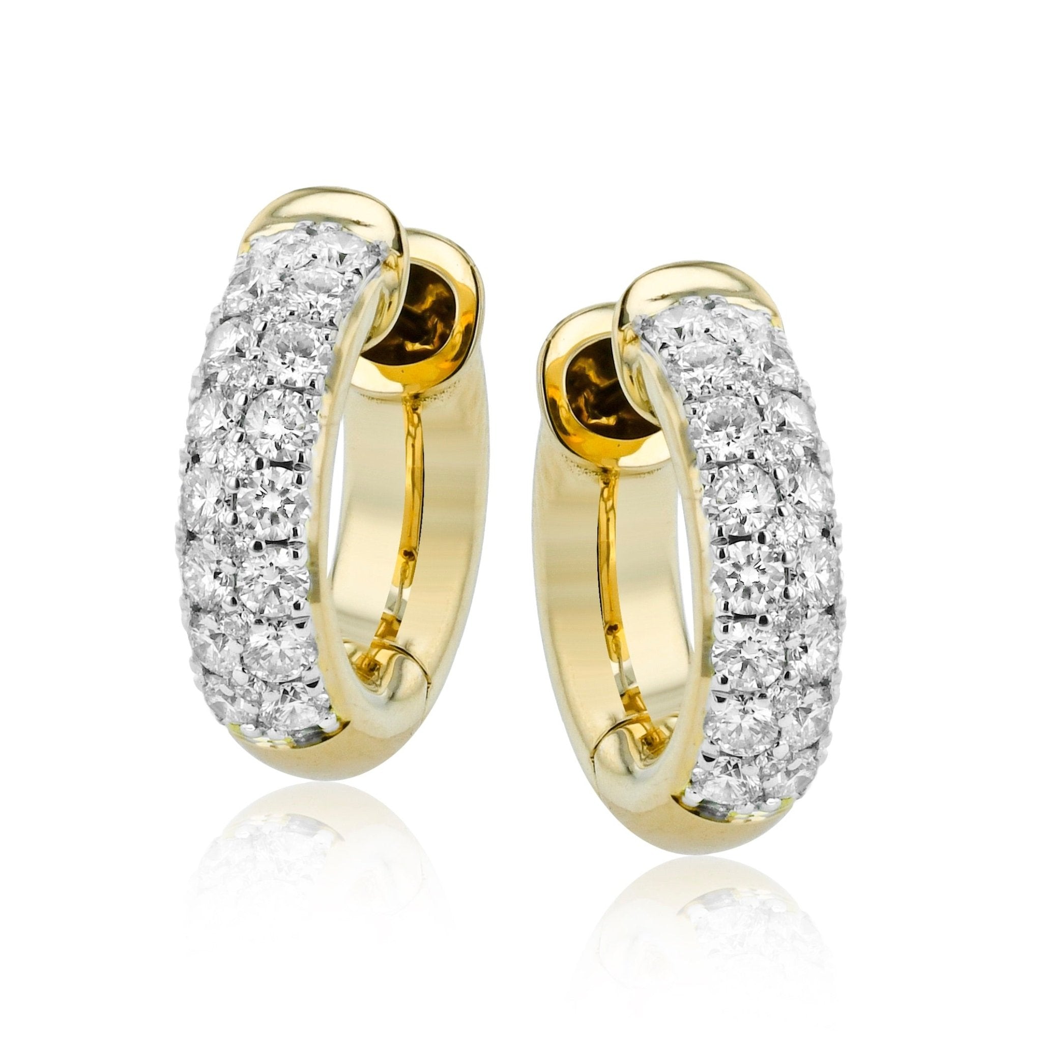 Hoop Earring in 18k Gold with Diamonds - Simon G. Jewelry