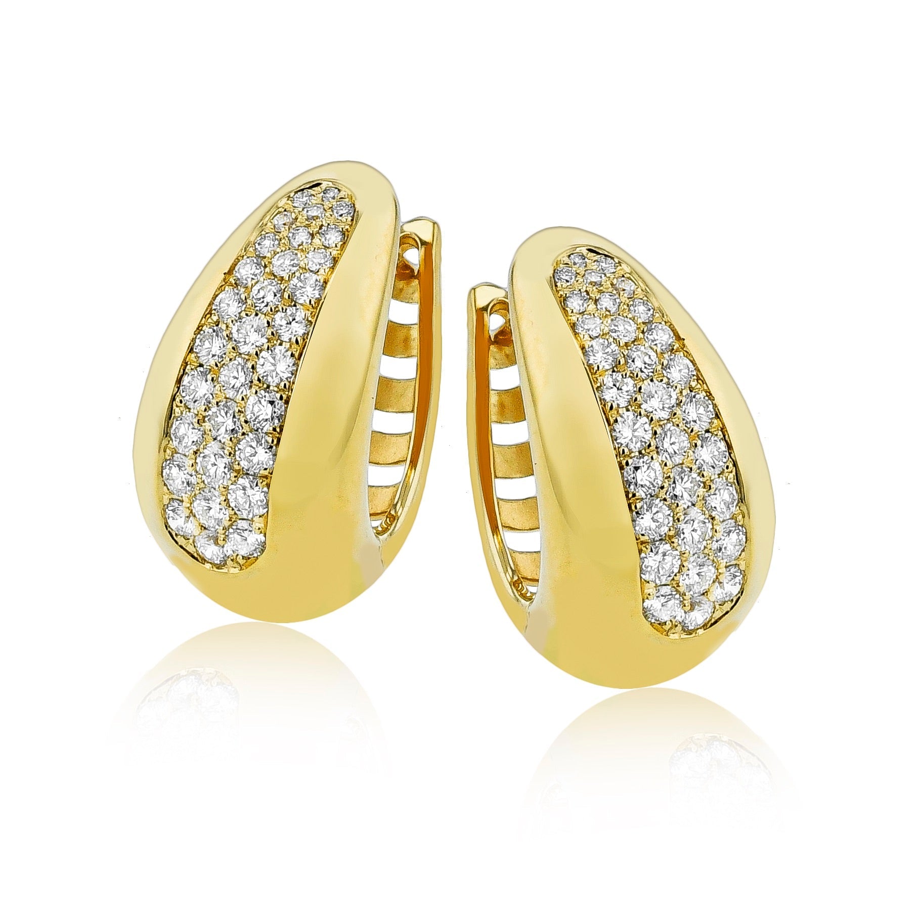 Hoop Earring in 18k Gold with Diamonds - Simon G. Jewelry