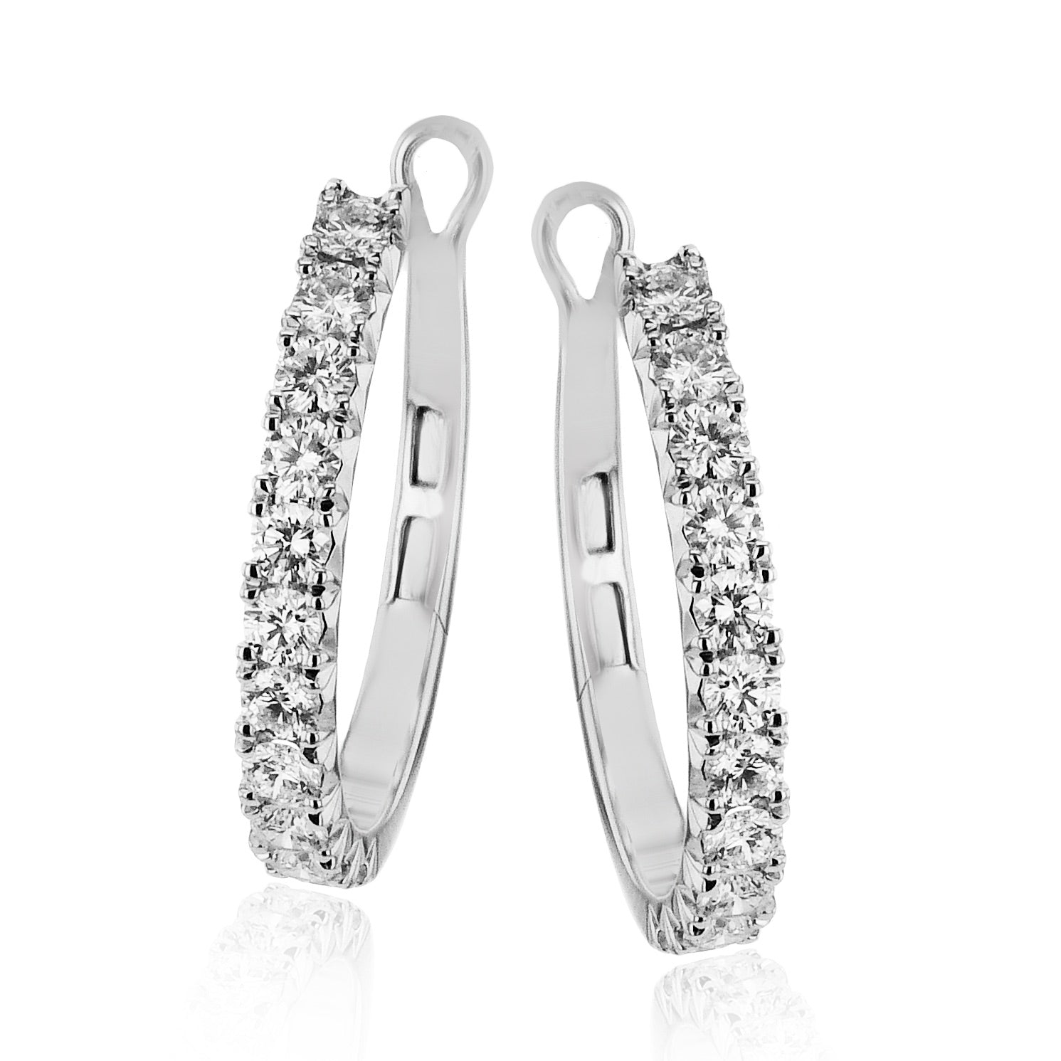 Hoop Earring in 18k Gold with Diamonds - Simon G. Jewelry