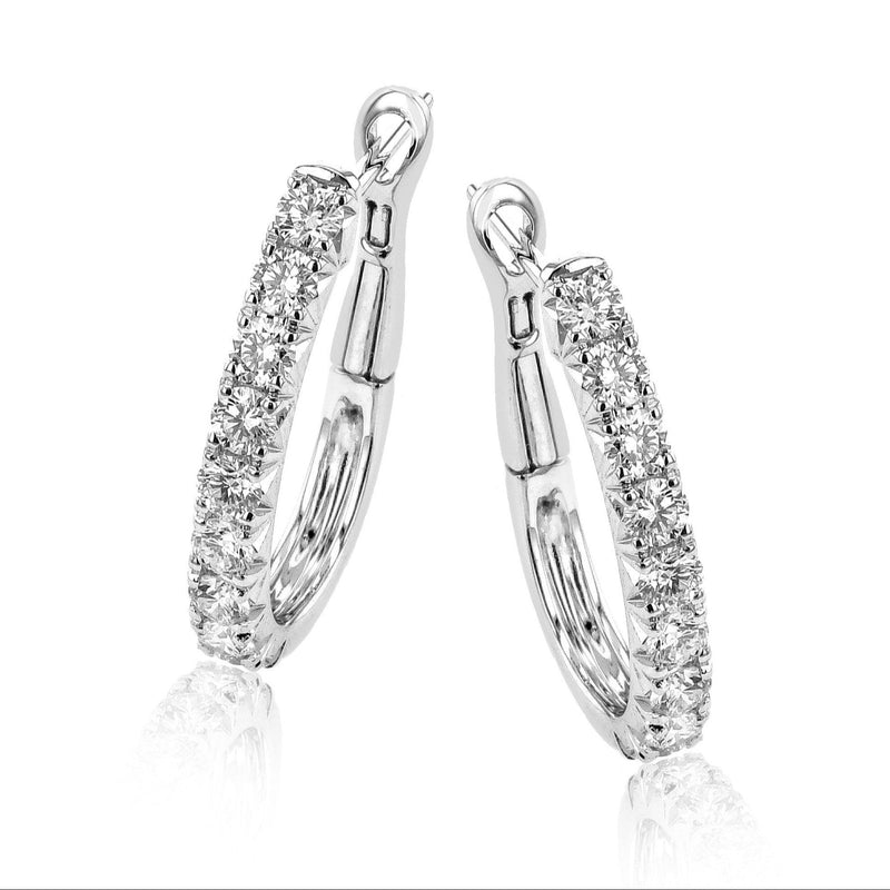 Hoop Earring in 18k Gold with Diamonds - Simon G. Jewelry