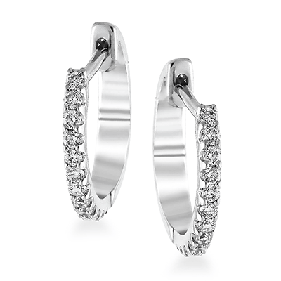 Hoop Earring (ONLY INCLUDES ONE EARRING ) in 18k Gold with Diamonds - Simon G. Jewelry