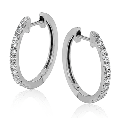 Hoop Earrings in 18K Gold with Diamonds - Simon G. Jewelry