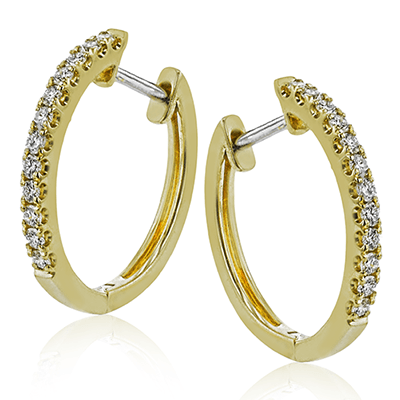 Hoop Earrings in 18K Gold with Diamonds - Simon G. Jewelry
