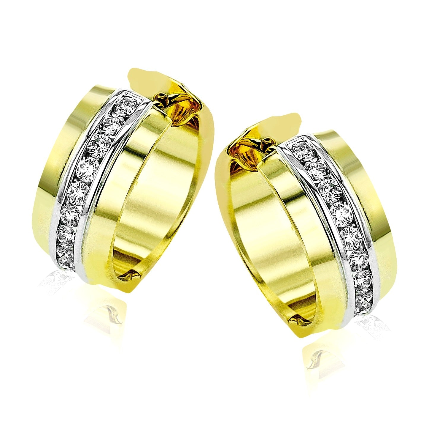 Hoop Earrings in 18k Gold with Diamonds - Simon G. Jewelry