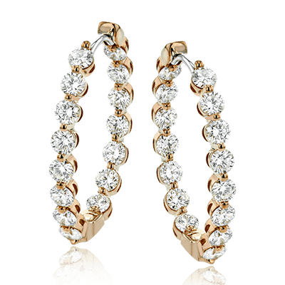 Hoop Earrings in 18k Gold with Diamonds - Simon G. Jewelry